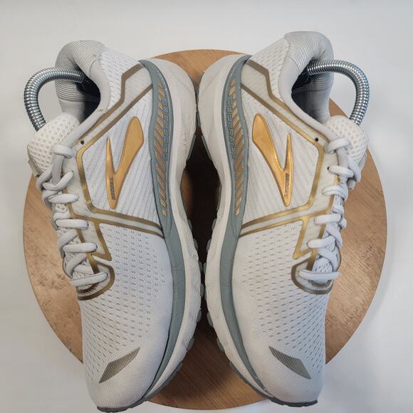 Brooks Adrenaline 20 Running Sneakers Shoes Women 10 White Gold - Picture 9 of 14